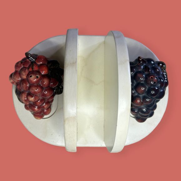 🍇 VTG TABLETOPS UNLIMITED NOBLE EXCELLENCE MERITAGE SALT & PEPPER NAPKIN HOLDER - Picture 5 of 8